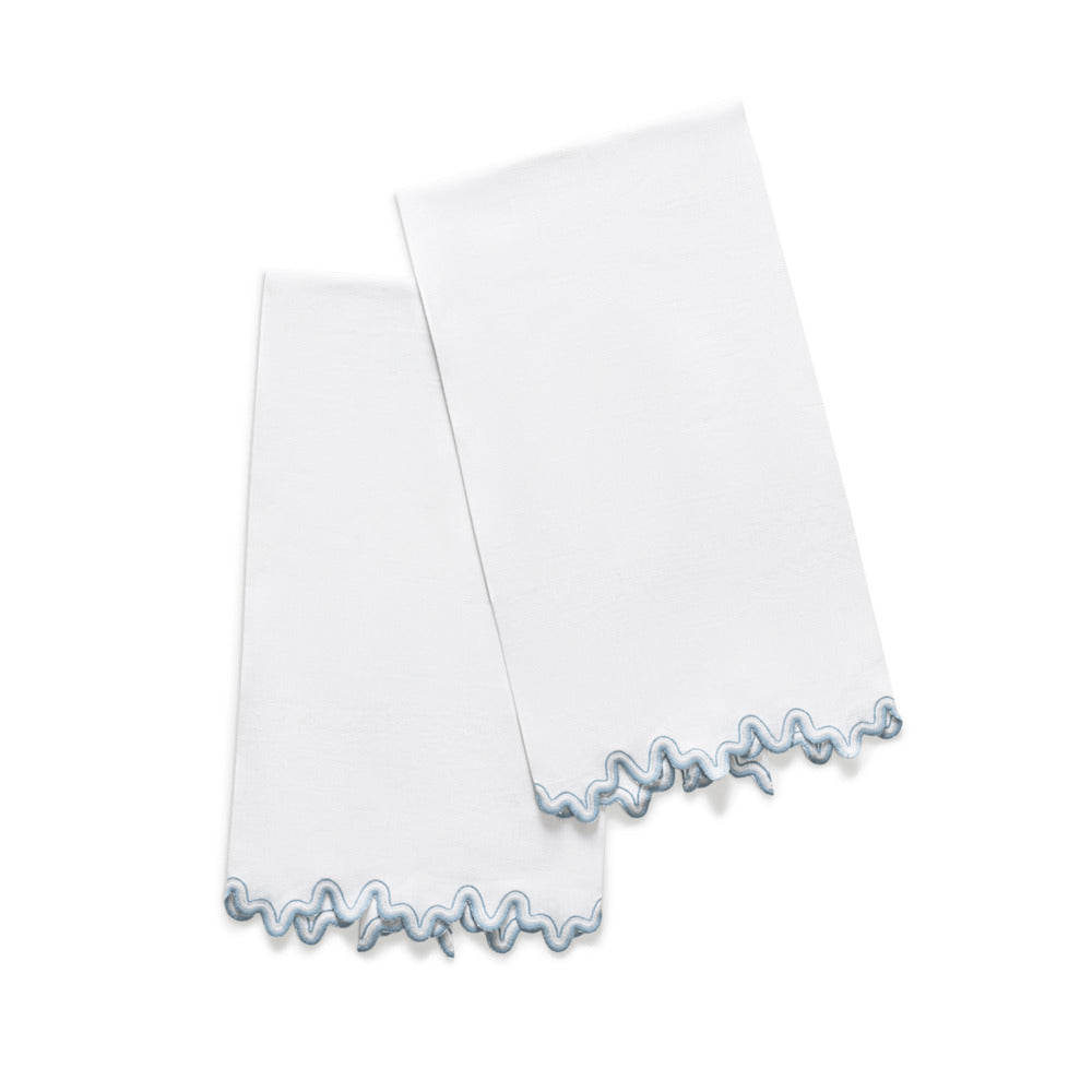 Wave Guest Towels set of 2 Hazy Blue 