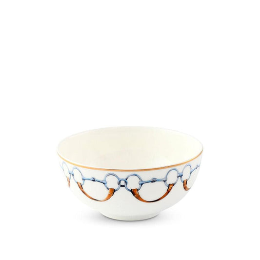 Wellington Bit Pattern Bone China Round Cereal / Dip Bowl by Vagabond House 