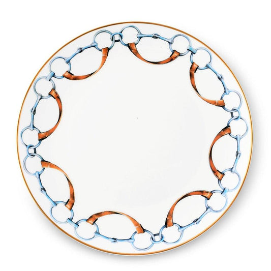 Wellington Bit Pattern Bone China Round Dinner Plate by Vagabond House 