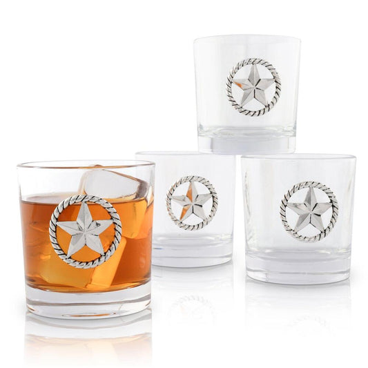 Western Star Bar Glass Set of 4 by Arthur Court Designs