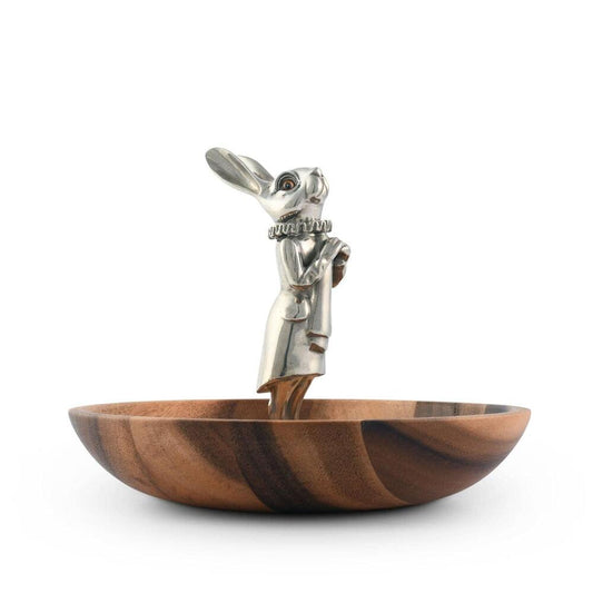 Whimsical Bunny Wood Tidbit Bowl by Vagabond House 