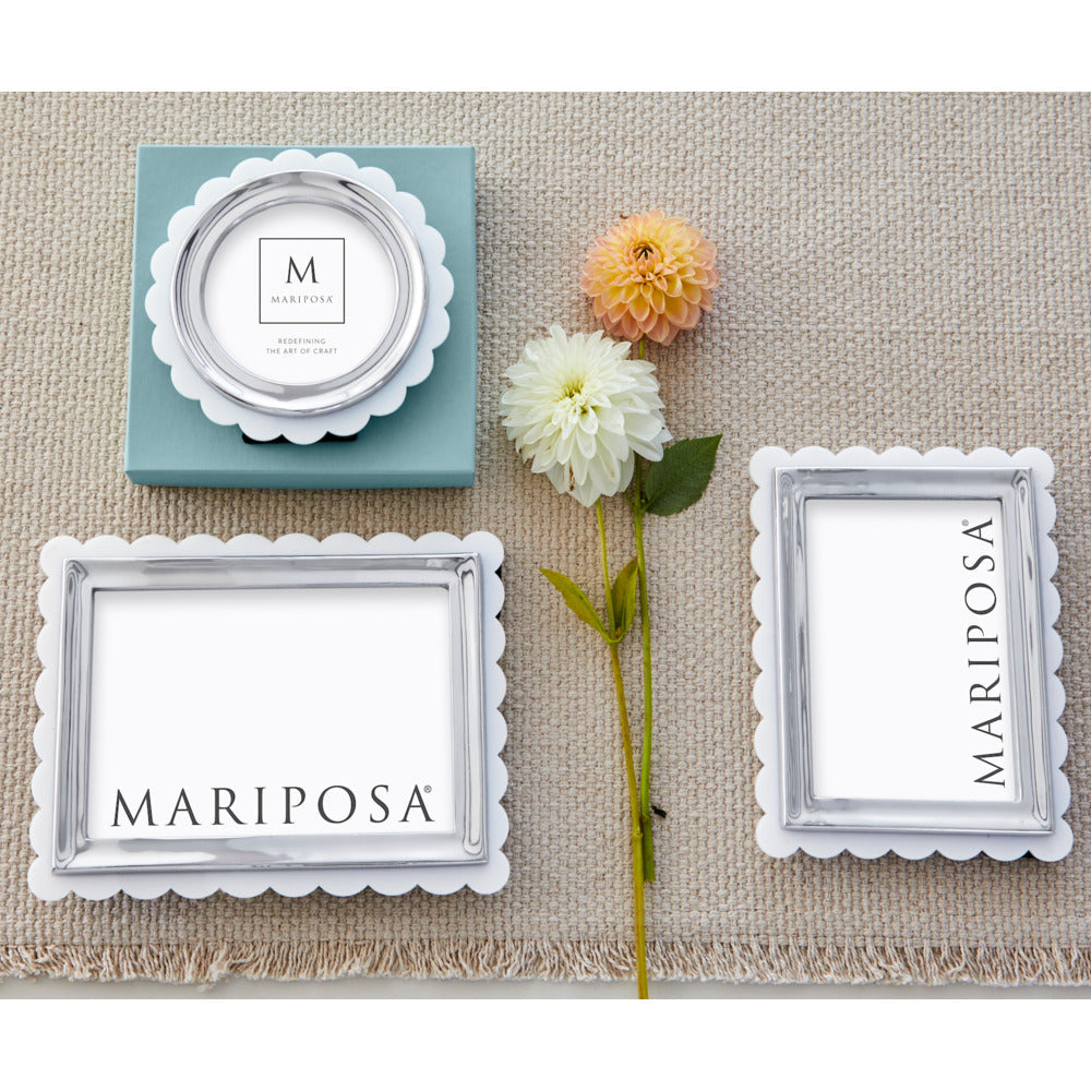 White Acrylic Scallop Round Frame by Mariposa Additional Image 4