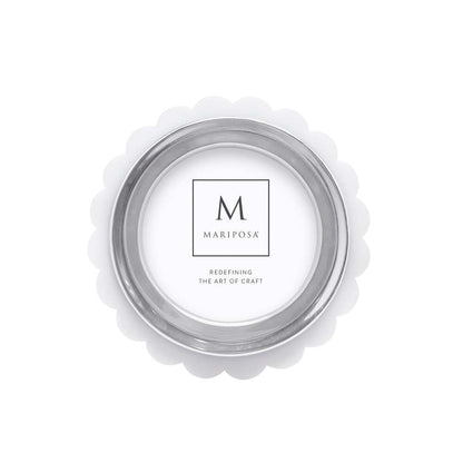 White Acrylic Scallop Round Frame by Mariposa