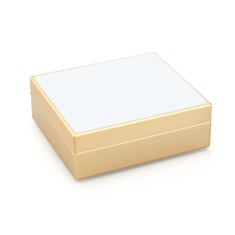 White Enamel & Gold Box 4" by Addison Ross