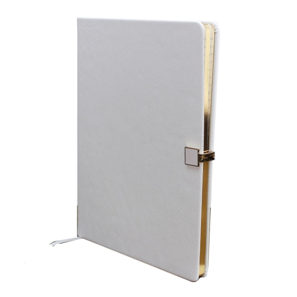 White & Gold A4 Notebook by Addison Ross