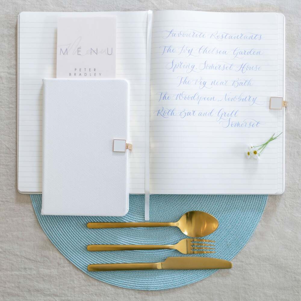White & Gold A4 Notebook by Addison Ross Additional Image-2