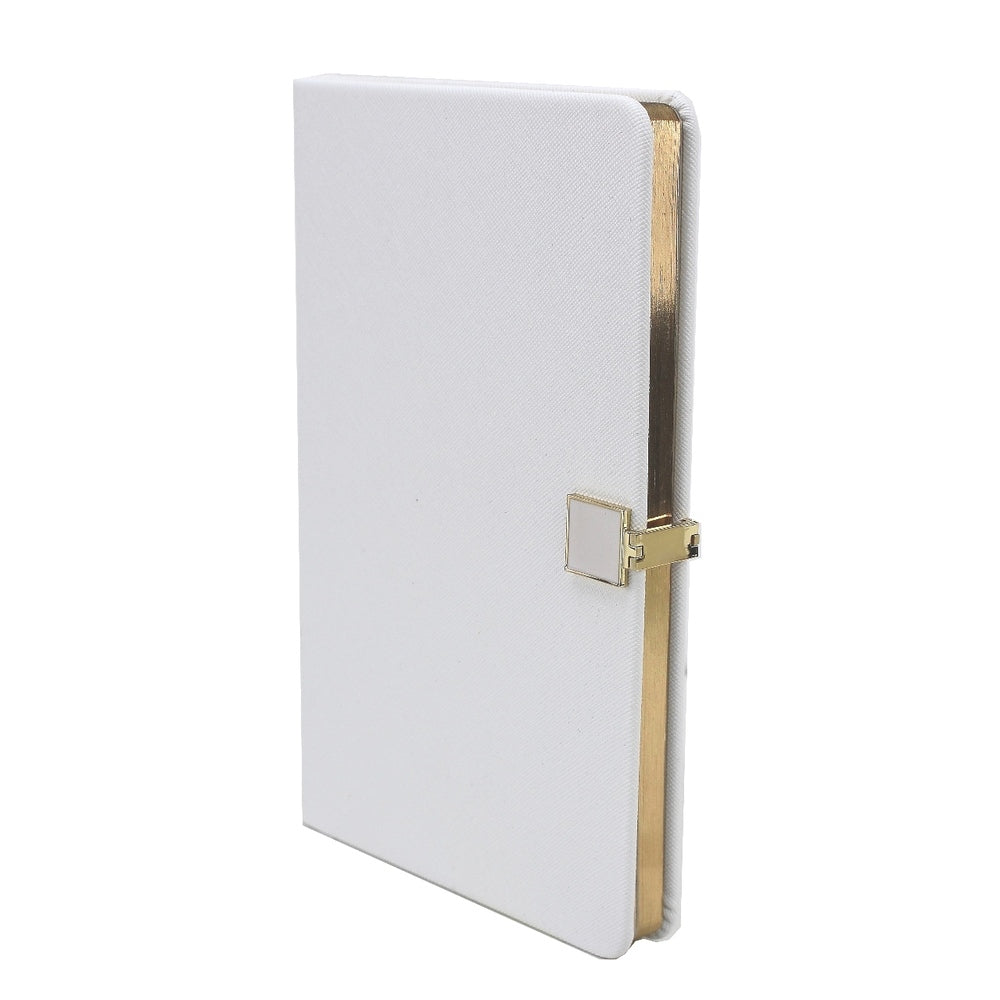 White & Gold A5 Notebook by Addison Ross