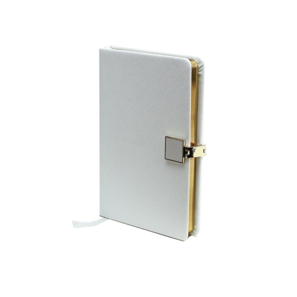 White & Gold A6 Notebook by Addison Ross