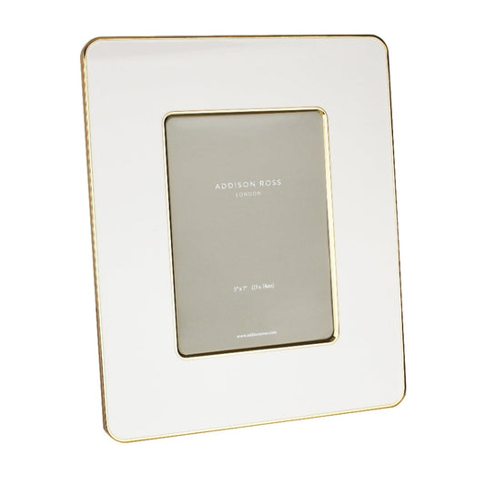 White & Gold Enamel Studio Photo Frame 5cm by Addison Ross