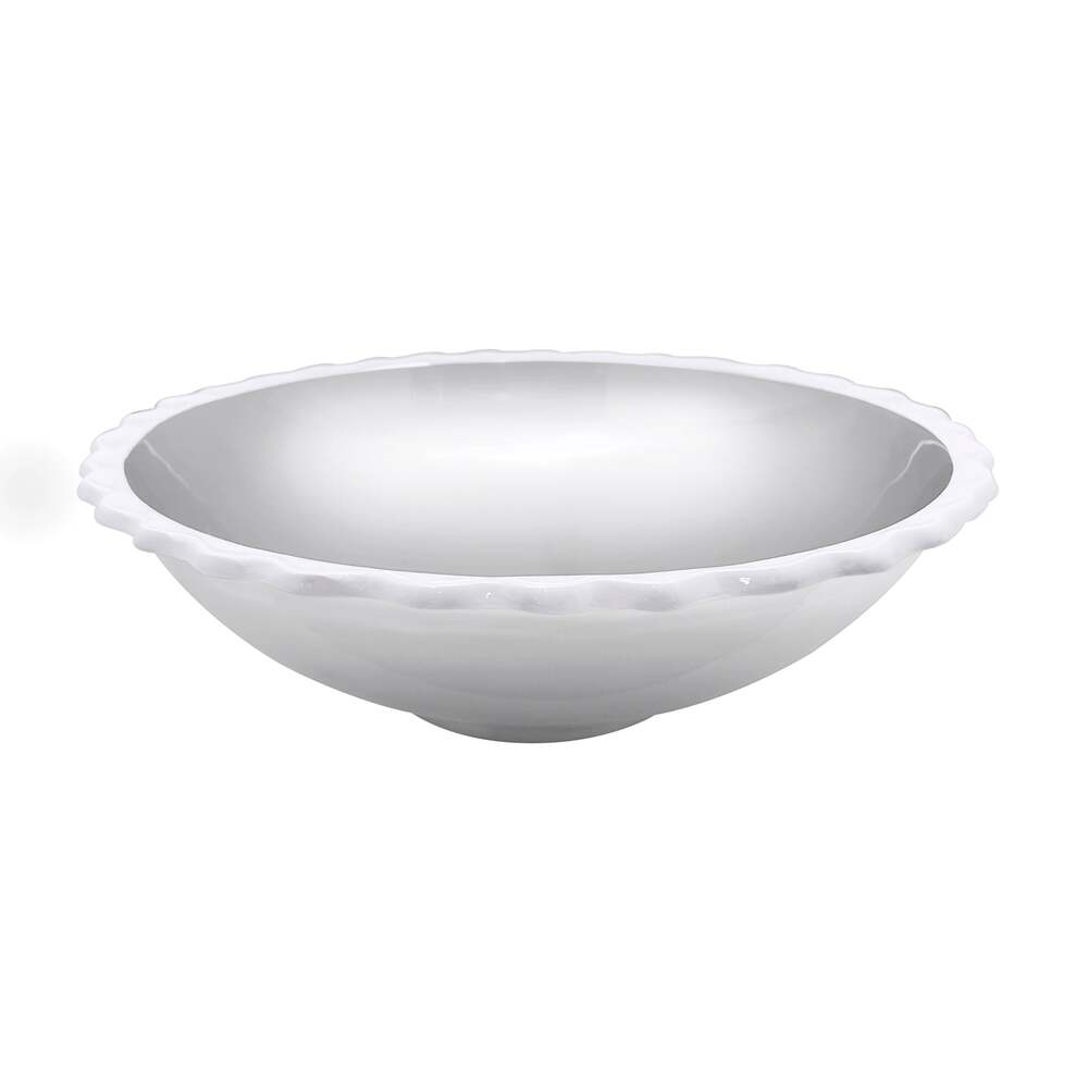 White Wavy Serving Bowl by Mariposa