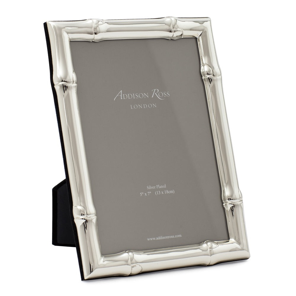 Wide Bamboo Silver Plated Photo Frame by Addison Ross