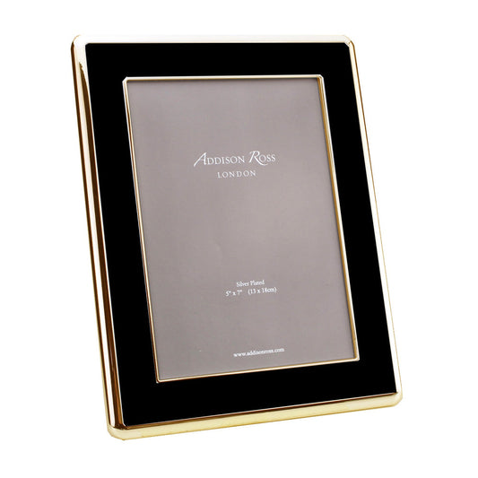 Wide Curved Black Enamel & Gold Picture Frame 30mm by Addison Ross