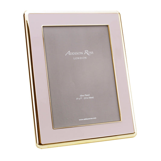 Wide Curved Pale Pink Enamel & Gold Picture Frame 30mm by Addison Ross