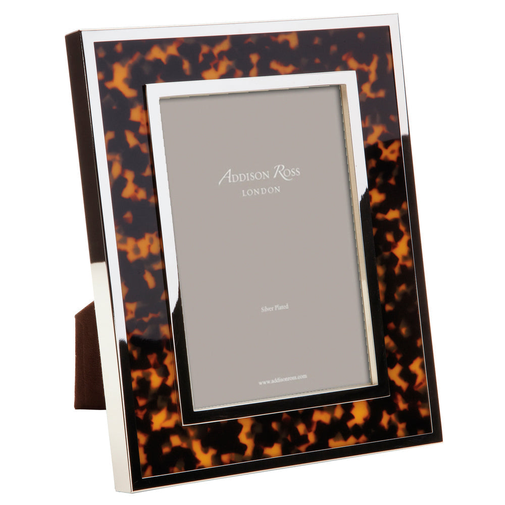 Windsor Faux Tortoiseshell & Silver Photo Frame 5"x7" by Addison Ross