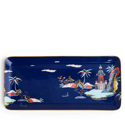 Wonderlust Blue Pagoda Sandwich Tray 34 cm by Wedgwood