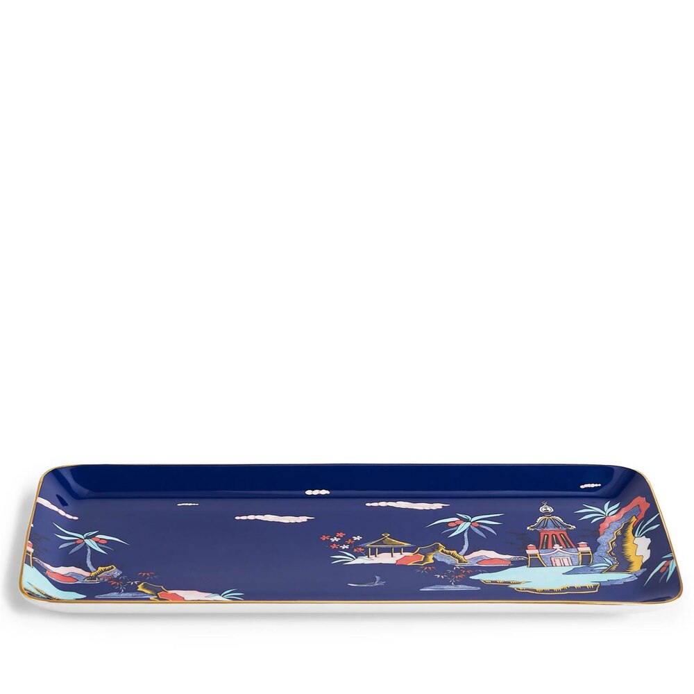 Wonderlust Blue Pagoda Sandwich Tray 34 cm by Wedgwood Additional Image - 4