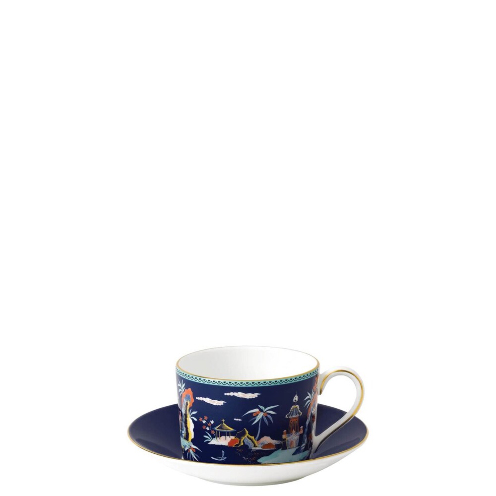 Wonderlust Blue Pagoda Teacup & Saucer by Wedgwood