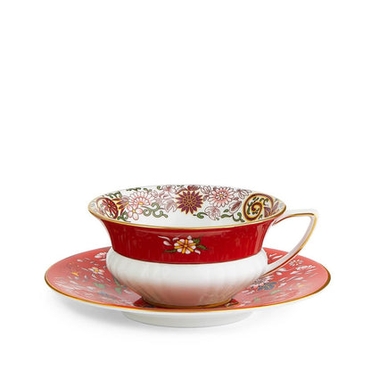 Wonderlust Crimson Orient Teacup And Saucer by Wedgwood