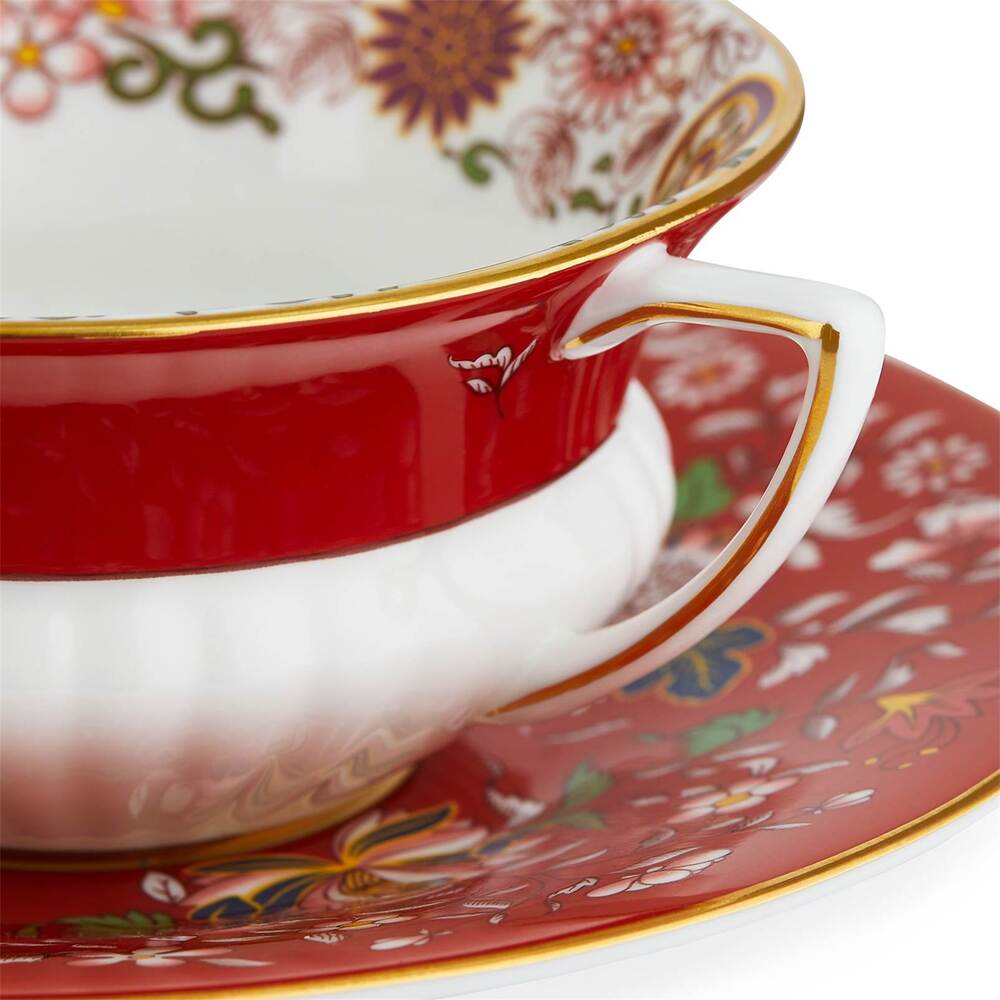 Wonderlust Crimson Orient Teacup And Saucer by Wedgwood Additional Image - 2