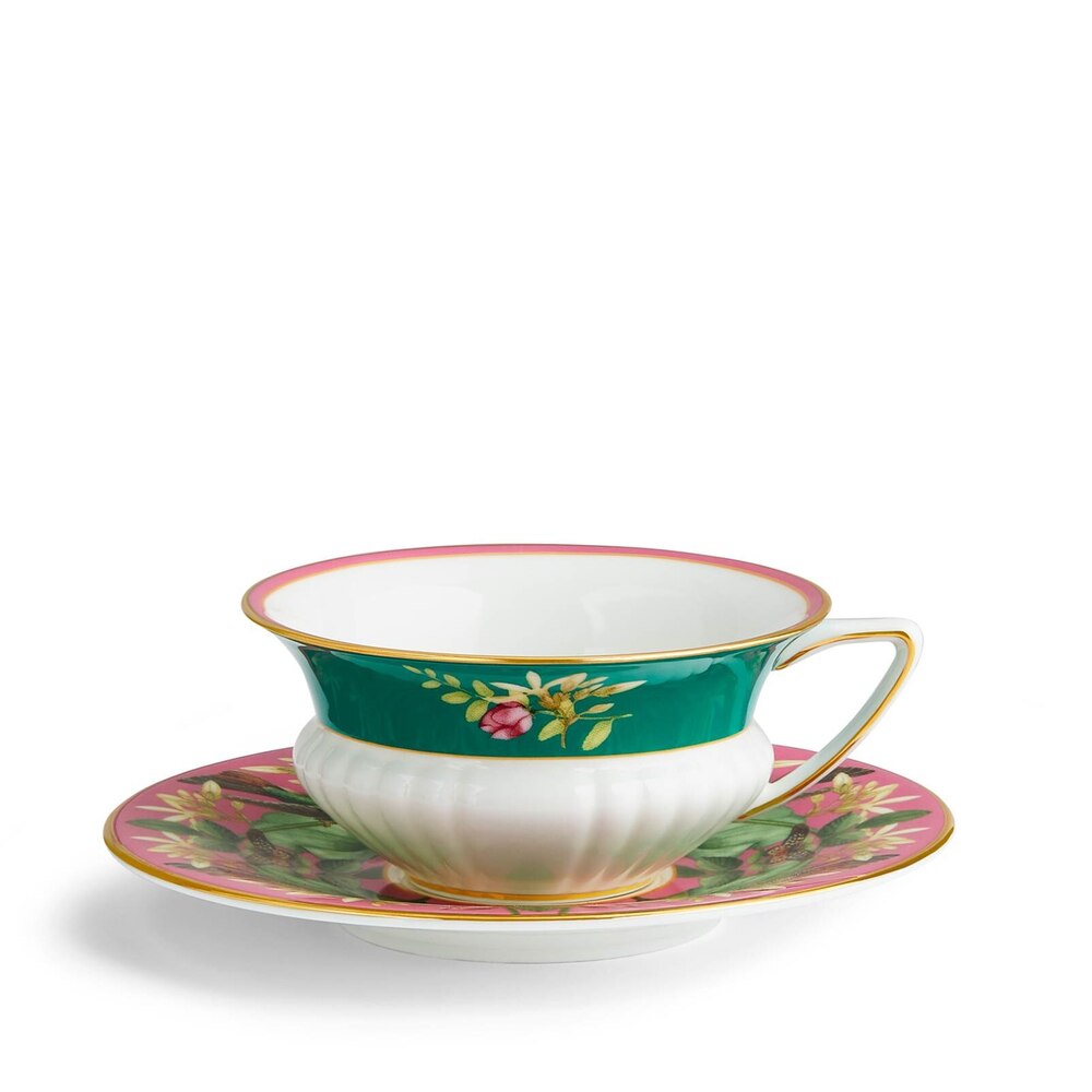 Wonderlust Pink Lotus Teacup & Saucer by Wedgwood