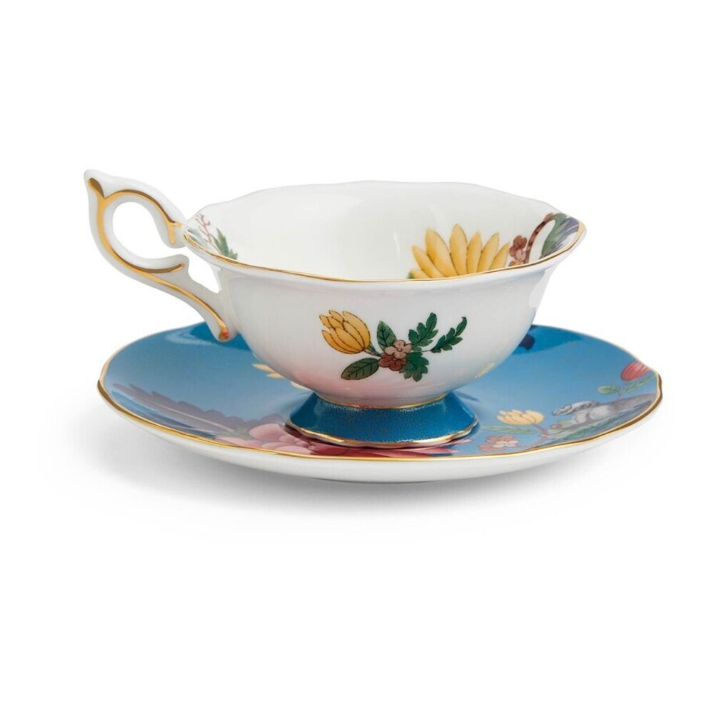 Wonderlust Sapphire Garden Teacup & Saucer by Wedgwood Additional Image - 4