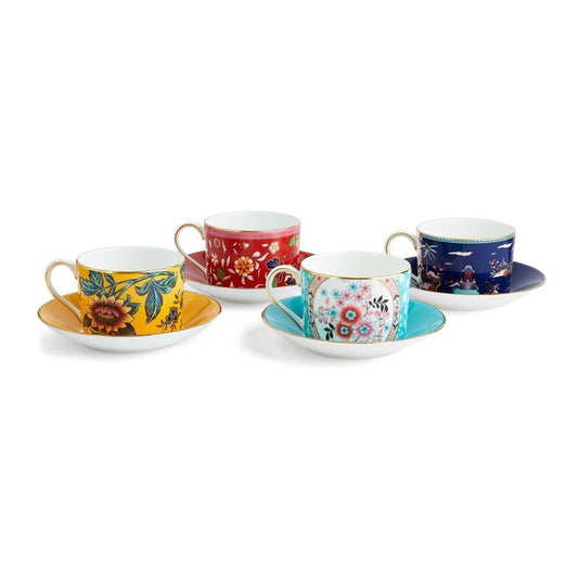 Wonderlust Teacup & Saucer, Set Of 4 by Wedgwood