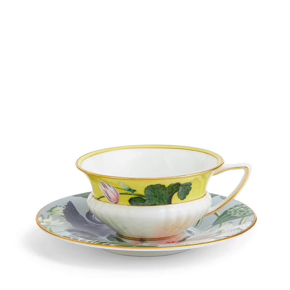 Wonderlust Waterlily Yellow and Green Teacup & Saucer by Wedgwood