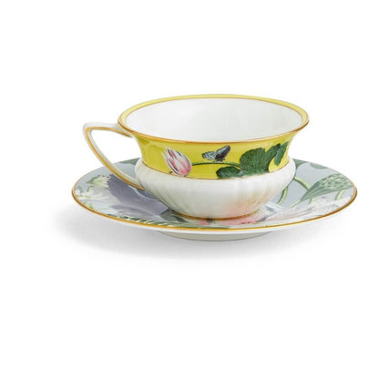 Wonderlust Waterlily Yellow and Green Teacup & Saucer by Wedgwood Additional Image - 4