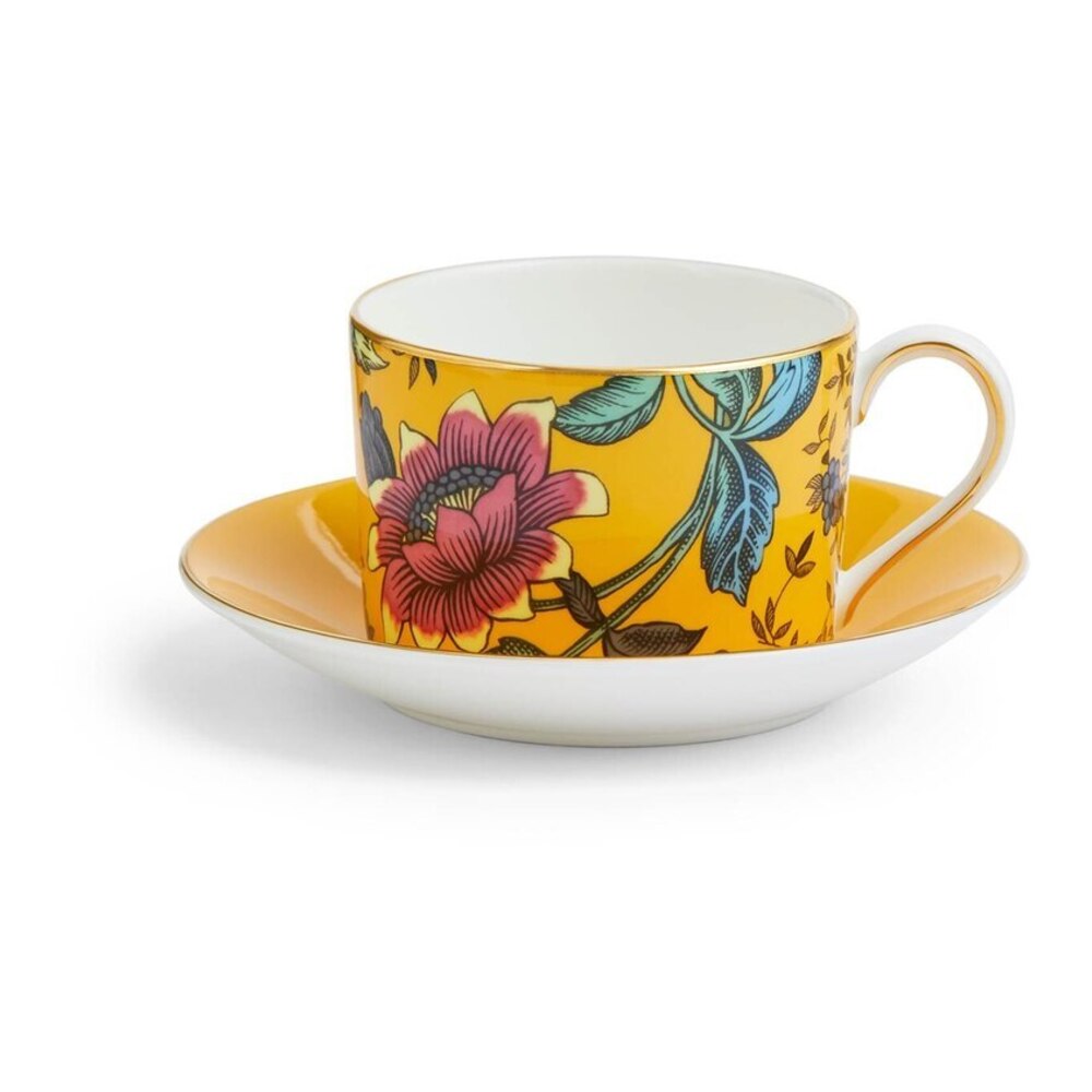 Wonderlust Yellow Tonquin Teacup & Saucer by Wedgwood
