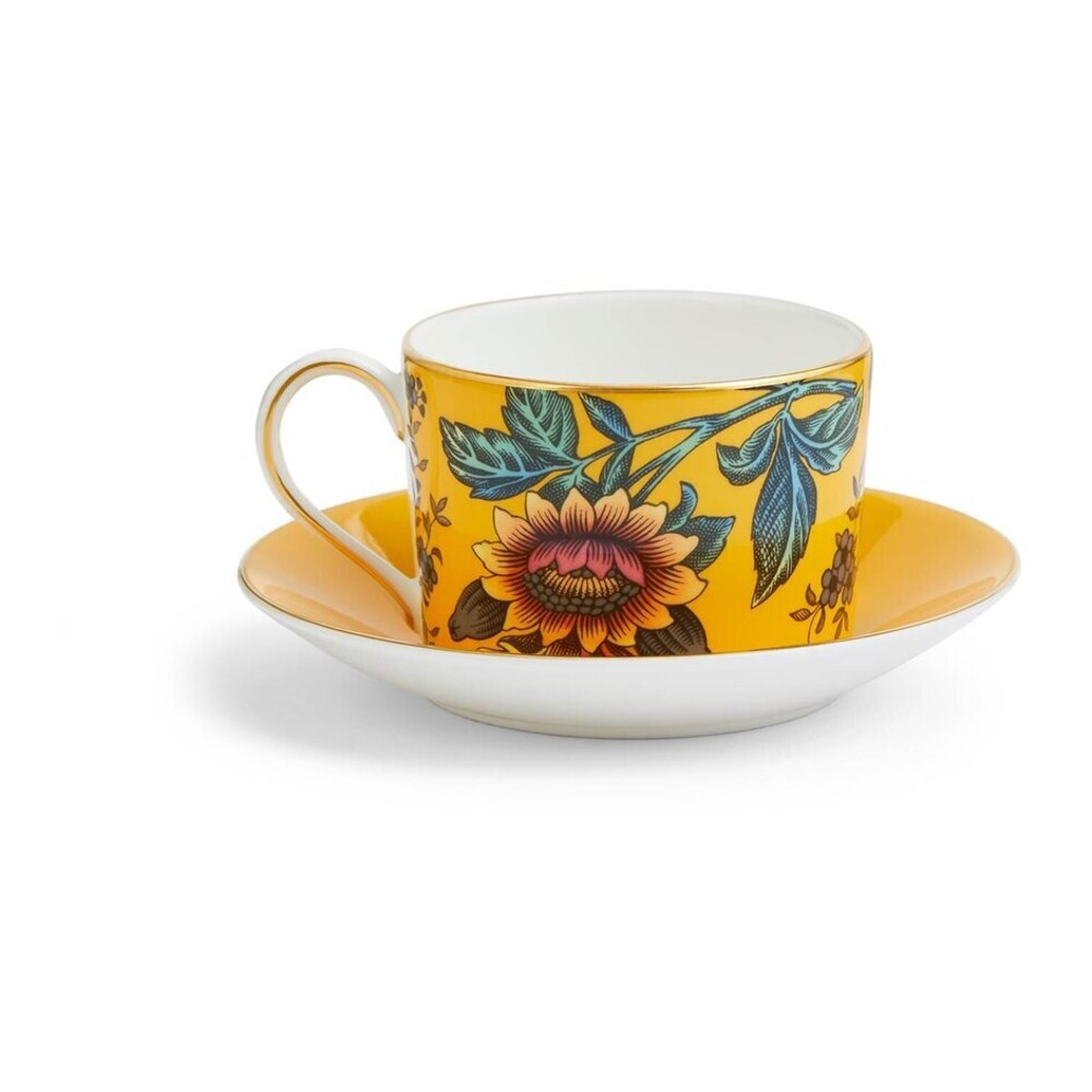 Wonderlust Yellow Tonquin Teacup & Saucer by Wedgwood Additional Image - 4