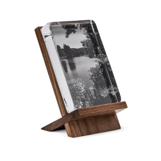 Woodbury Vertical Photo Block, 6" X 4" - Wood Base by Simon Pearce 