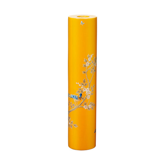 Yellow Chinoiserie Candlestick by Addison Ross
