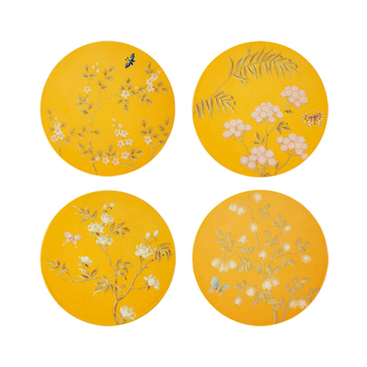 Yellow Chinoiserie Coasters - Set of 4 by Addison Ross