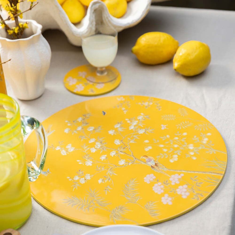 Yellow Chinoiserie Placemats - Set of 4 by Addison Ross Additional Image-3