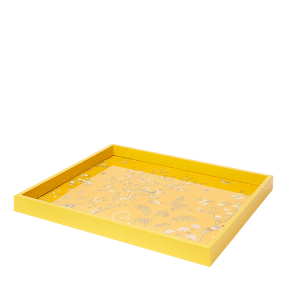 Yellow Medium Chinoiserie Tray by Addison Ross