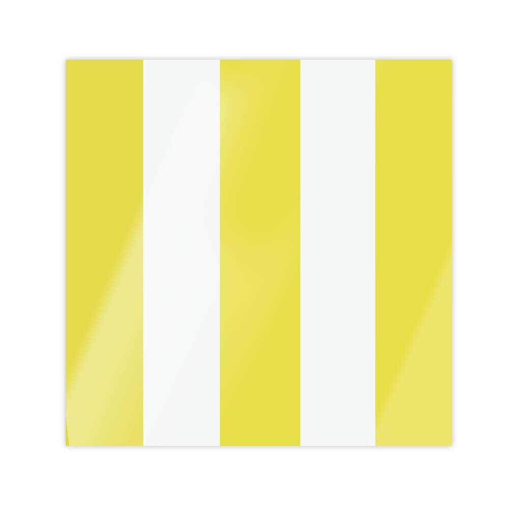 Yellow & White Lacquer Placemats - Set of 4 12"x12" by Addison Ross