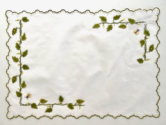 YPM2 - Hand Embroidered Placemat by Anna Weatherley