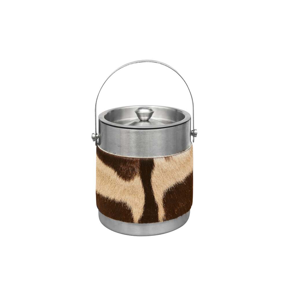 Zebra Hide Ice Bucket by Ngala Trading Company