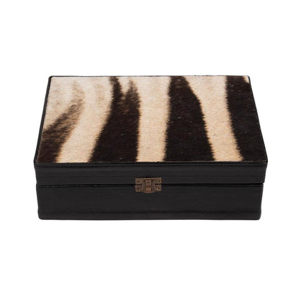 Zebra Hide & Leather Box by Ngala Trading Company Additional Image - 9