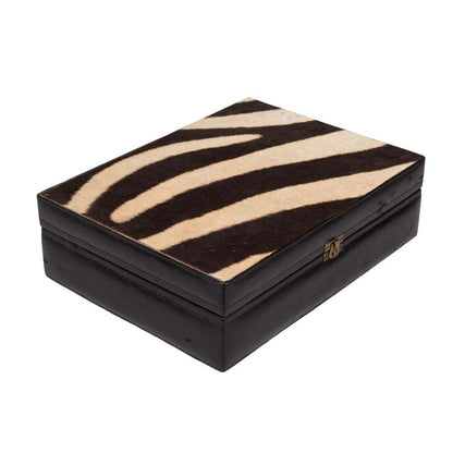 Zebra Hide & Leather Box by Ngala Trading Company Additional Image - 10
