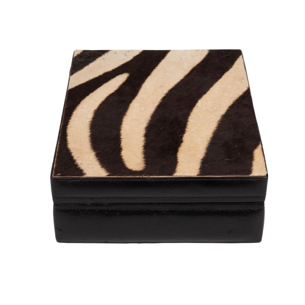 Zebra Hide & Leather Box by Ngala Trading Company Additional Image - 11