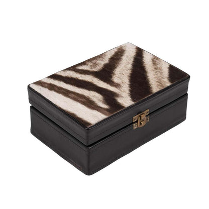 Zebra Hide & Leather Box by Ngala Trading Company Additional Image - 1
