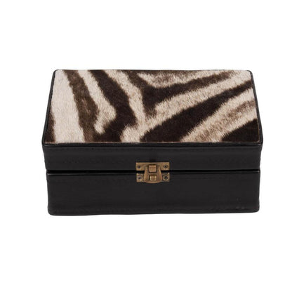 Zebra Hide & Leather Box by Ngala Trading Company Additional Image - 4