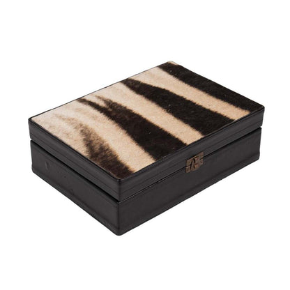 Zebra Hide & Leather Box by Ngala Trading Company Additional Image - 6