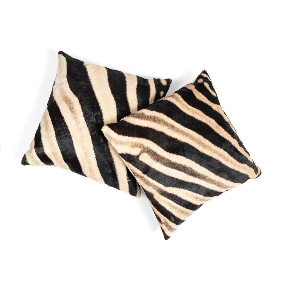 Zebra Hide Pillow Square by Ngala Trading Company Additional Image - 1