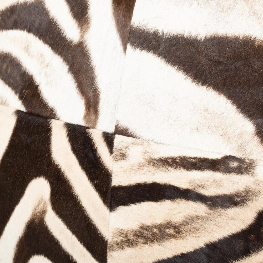 Zebra Hide Quarter Panel Pillow with Leather Trim by Ngala Trading Company Additional Image - 4