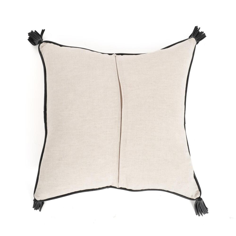 Zebra Hide Quarter Panel Pillow with Leather Trim by Ngala Trading Company Additional Image - 6