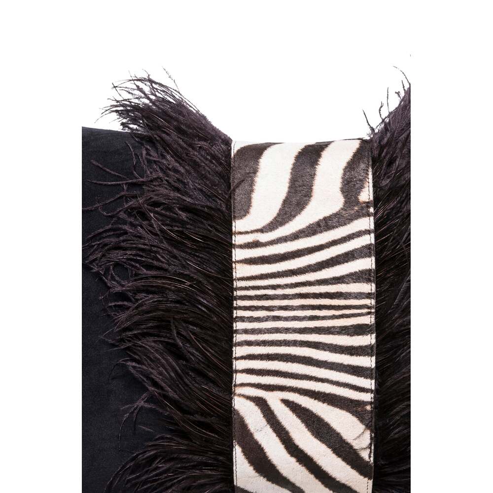 Zebra Hide with Ostrich Feather Trim by Ngala Trading Company Additional Image - 1