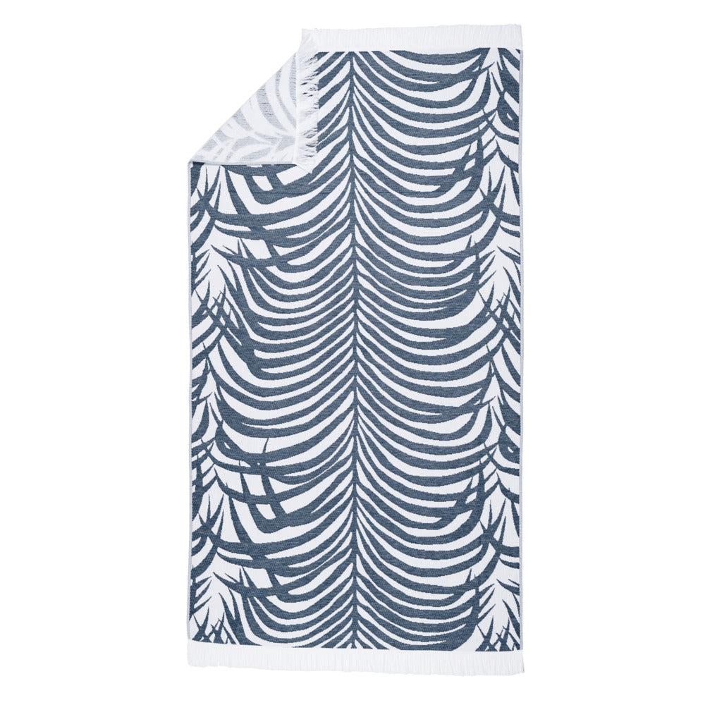 Zebra Palm Beach Towel Navy 