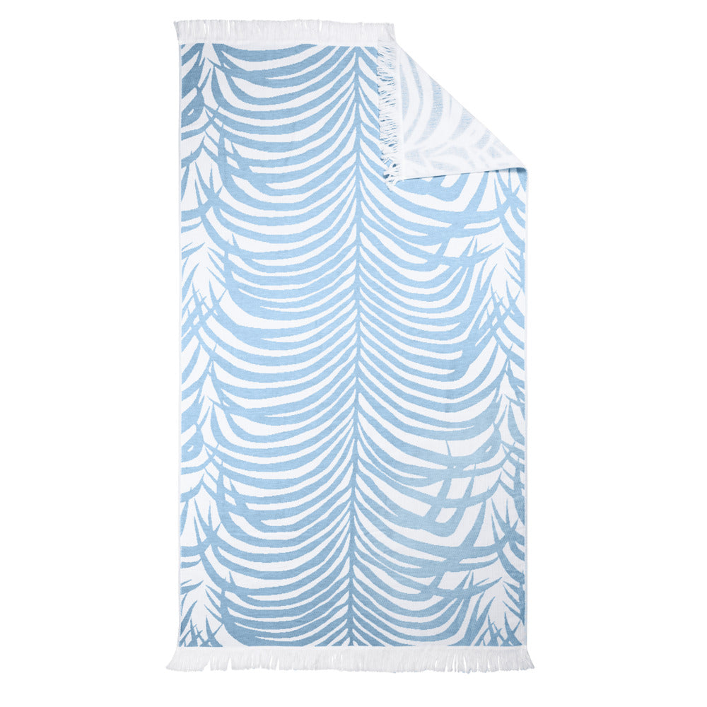 Zebra Palm Beach Towel Pool Blue 